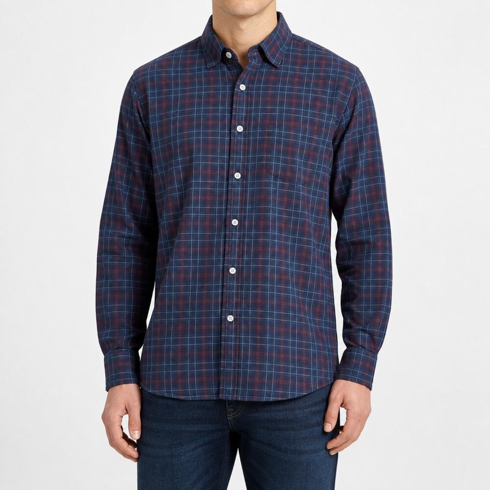 Rodd & Gunn Shirt Mens XL Plaid Sports Fit Woven Italy Button Up Flannel